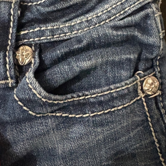 Girls Miss Me Jeans Shorts Rhinestone Angel Wings shorts SZ Kids 10 - Picture 3 of 14